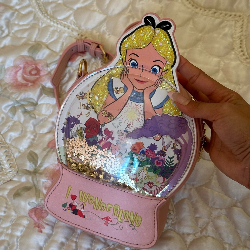 Danielle Nicole Alice in Wonderland Snow globe Crossbody Bag